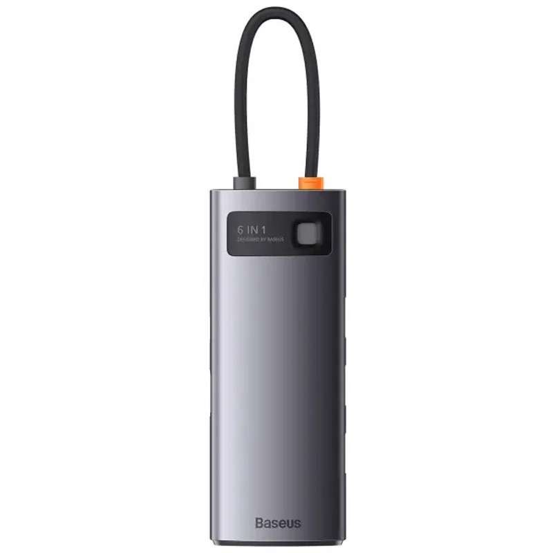 Перехідник HUB Baseus Metal Gleam Series 6-in-1 Multifunctional USB-C (WKWG080013) Gray