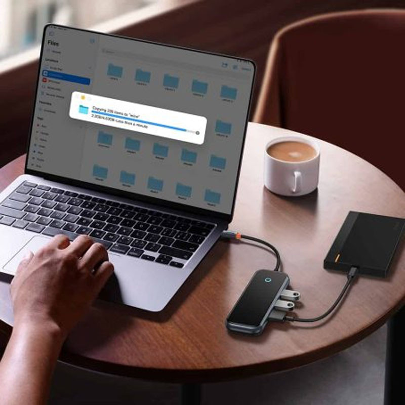 Перехідник Baseus Hub AcmeJoy 4-Port USB-C (USB3.0*3 + USB-C PD&Data*1) (WKJZ) Dark Gray