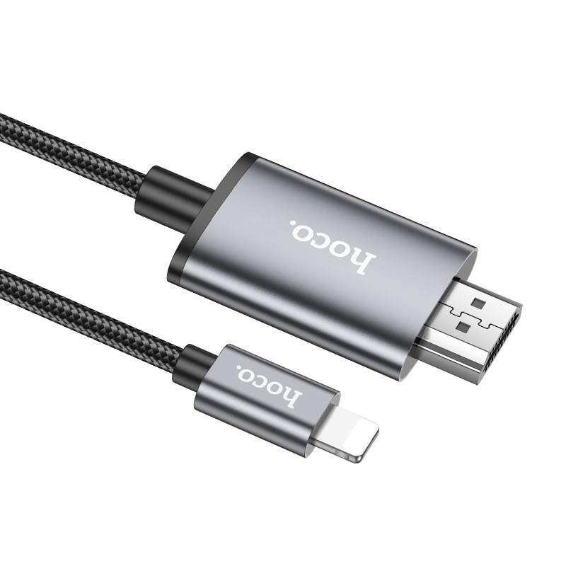 Перехідник Hoco UA27 HD Lightning to HDMI (2 м) Metal gray