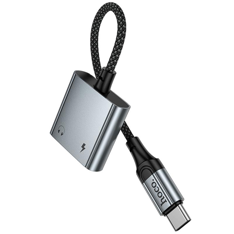 Перехідник Hoco UPA34A USB-C → USB-C*2 Metal gray