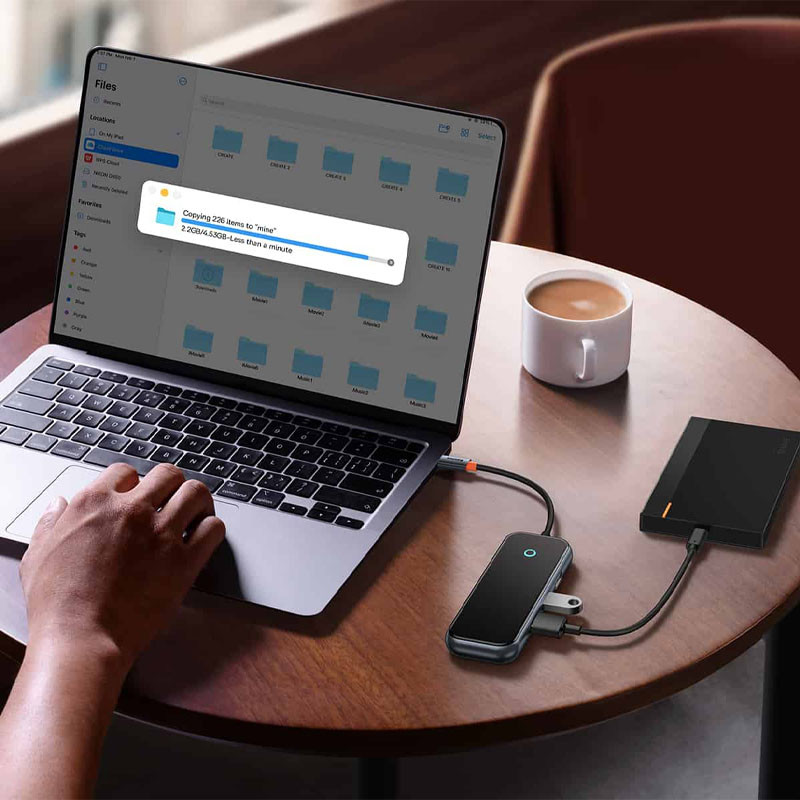 Перехідник Baseus Hub AcmeJoy 5-Port USB-C (HDMI*1 + USB3.0*2 + USB2.0*1 + USB-C PD&Data*1) (WKJZ) Dark Gray