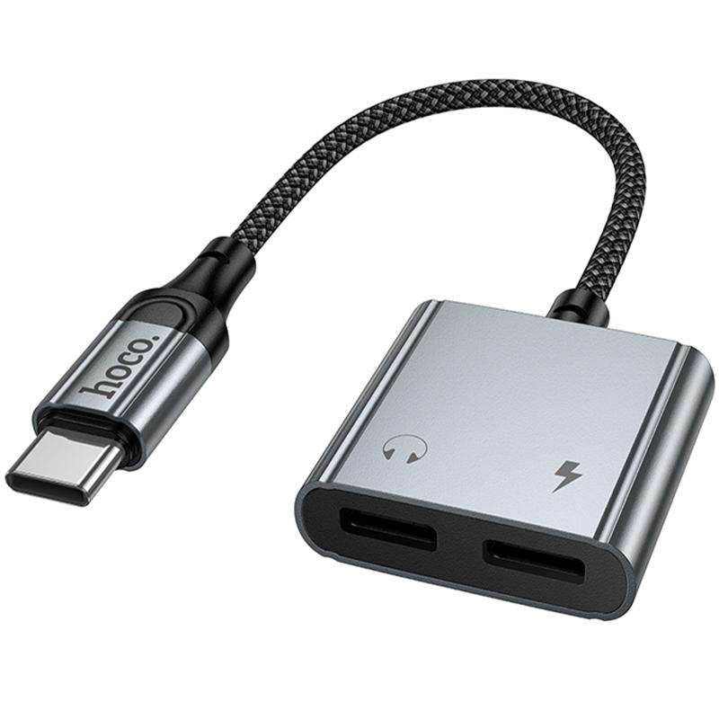 Перехідник Hoco UPA34A USB-C → USB-C*2 Metal gray