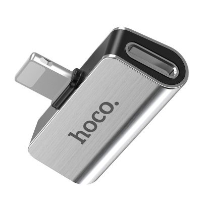 Перехідник Hoco LS24 Lightning → Lightning audio/Lightning Сталевий