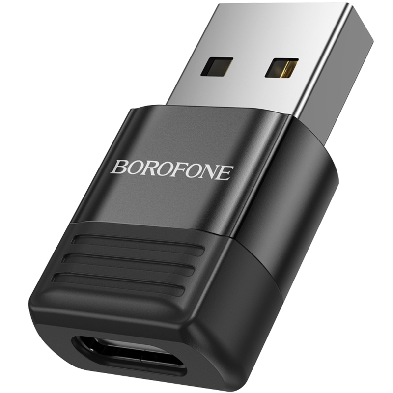 Перехідник Borofone BV18 USB male to USB-C female USB2.0 Black