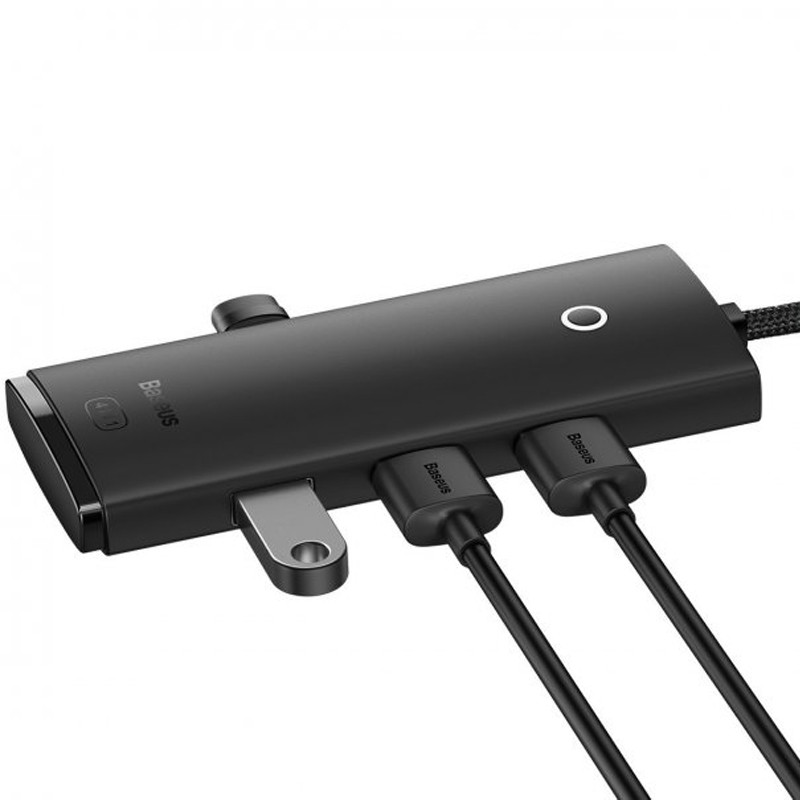 Перехідник HUB Baseus Lite Series 4in1 (USB-C to 4xUSB 3.0) 25cm (WKQX03) Black