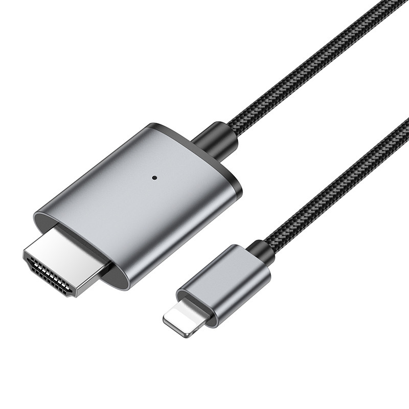 Перехідник Hoco UA27 HD Lightning to HDMI (2 м) Metal gray