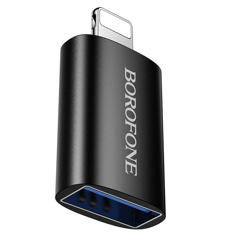 Перехідник Borofone BV26 Lightning Male to USB Female USB2.0 Black