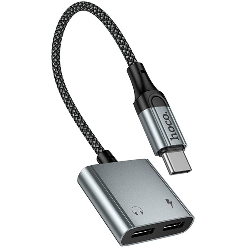 Перехідник Hoco UPA34A USB-C → USB-C*2 Metal gray