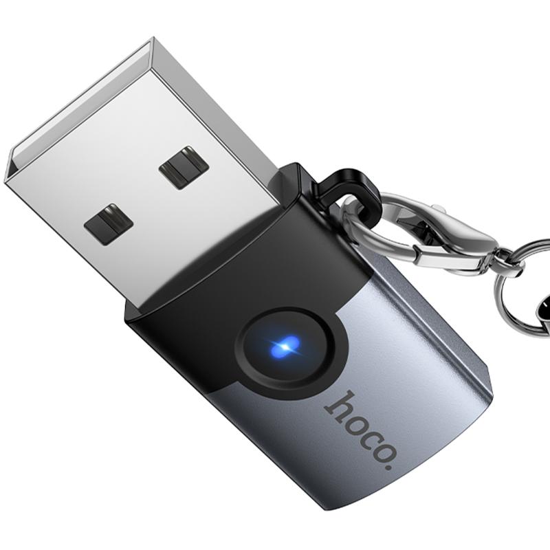 Перехідник Hoco UA46B USB Male to USB-C Female USB2.0 Metal gray