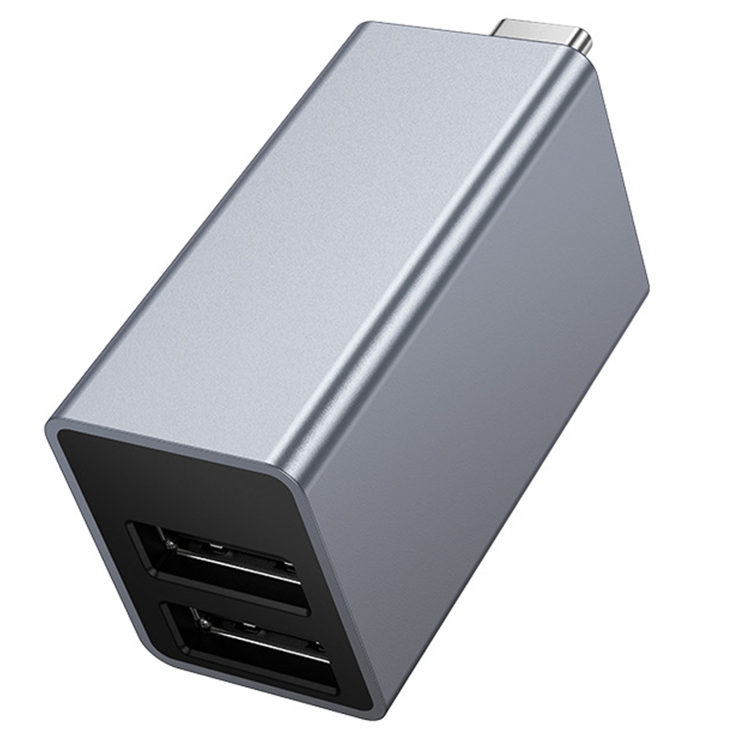 Перехідник HUB Hoco HB54A 3in1 (USB-C to 2xUSB2.0 + USB3.0) Metal grey
