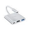 Перехідник HUB Hoco HB14 3in1 (Type-C to USB3.0+HDMI+PD) Сталевий