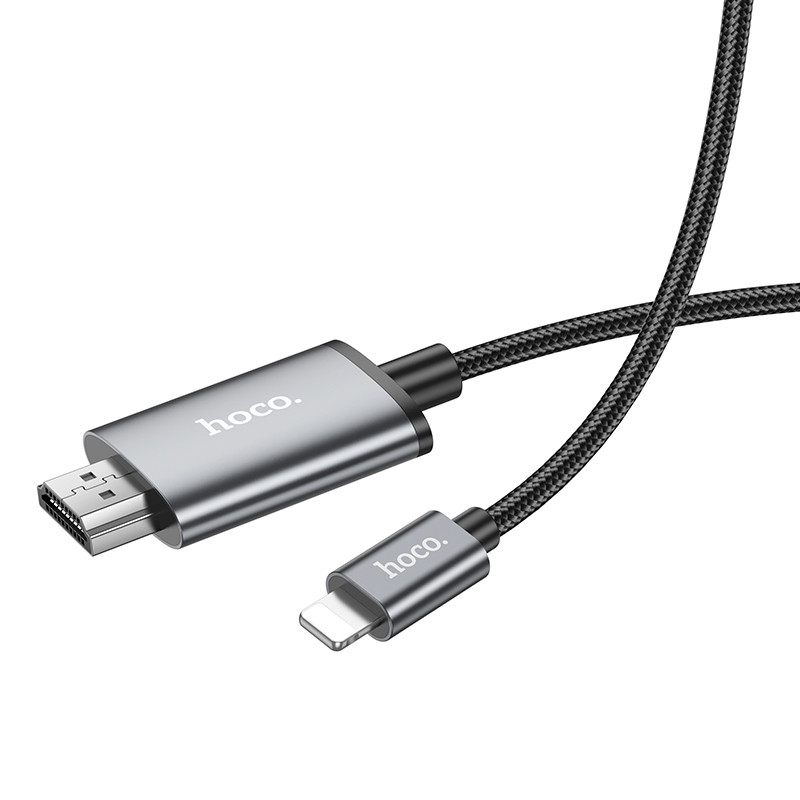 Перехідник Hoco UA27 HD Lightning to HDMI (2 м) Metal gray