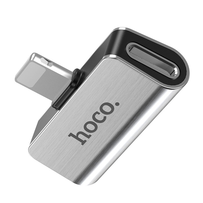 Перехідник Hoco LS24 Lightning → Lightning audio/Lightning Сталевий