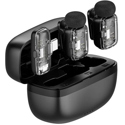 Петличний бездротовий мікрофон WIWU WM008 Dual-mic ANC USB-C Black