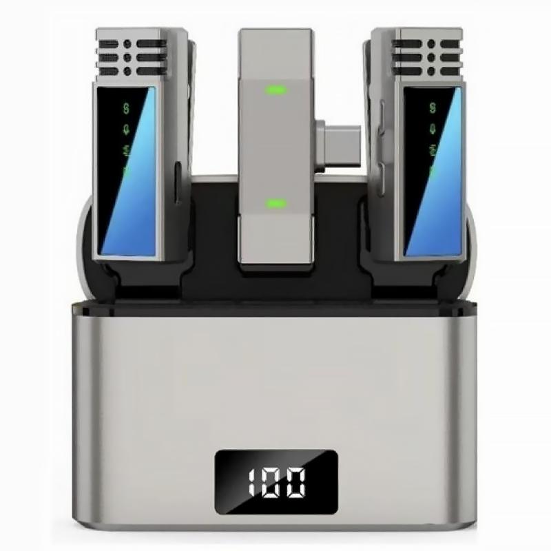 Петличний бездротовий мікрофон Jmary MW-15 Dual-mic USB-C Black