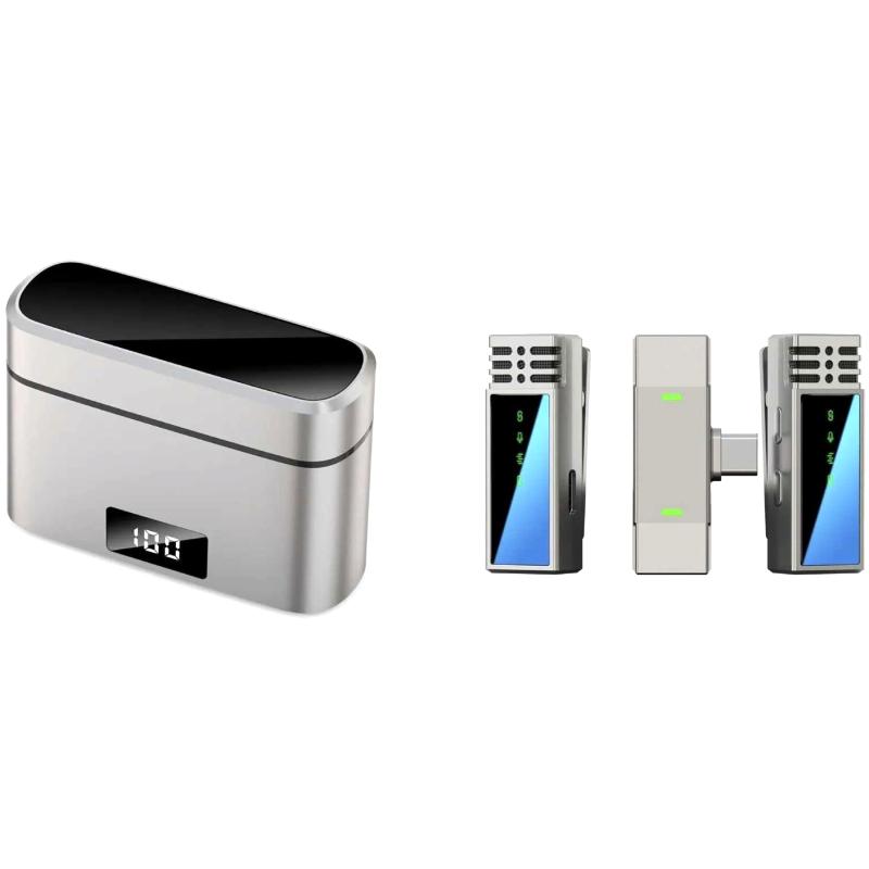 Петличний бездротовий мікрофон Jmary MW-15 Dual-mic USB-C Black