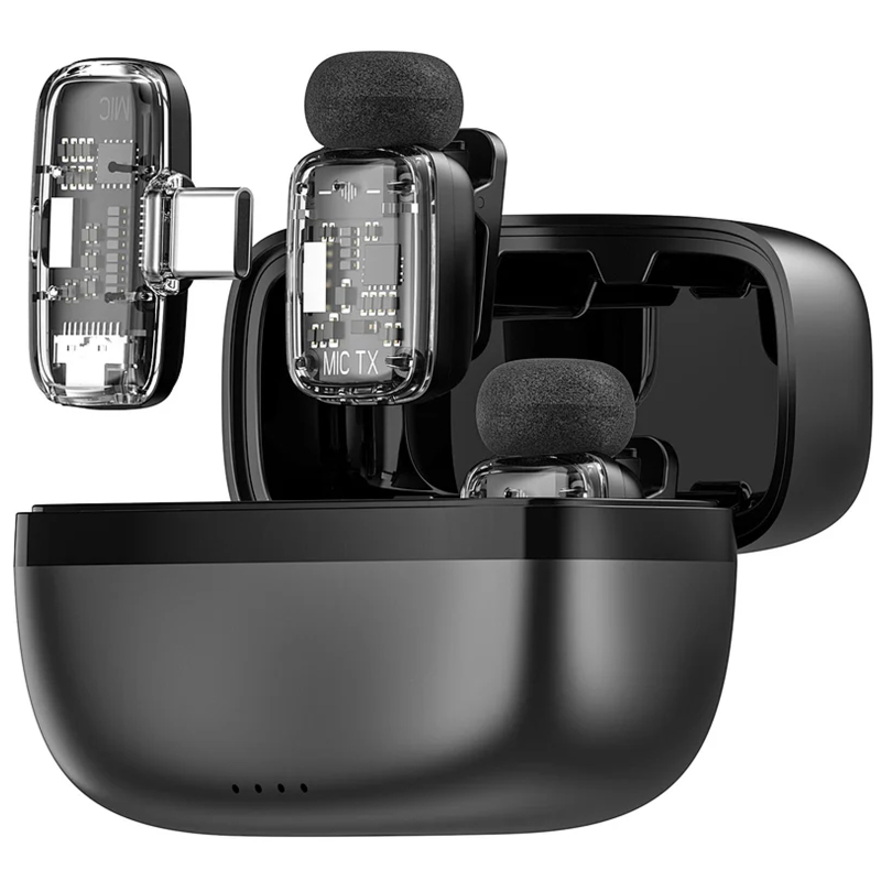 Петличний бездротовий мікрофон WIWU WM008 Dual-mic ANC USB-C Black