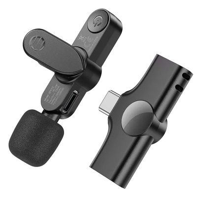 Петличний бездротовий мікрофон Borofone BFK12 Trophy lavalier USB-C Black