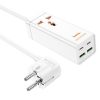 Подовжувач Hoco AC10A Talent PD65W+QC3.0 (2USB-A/2C/1xSocket) (1.5m) White