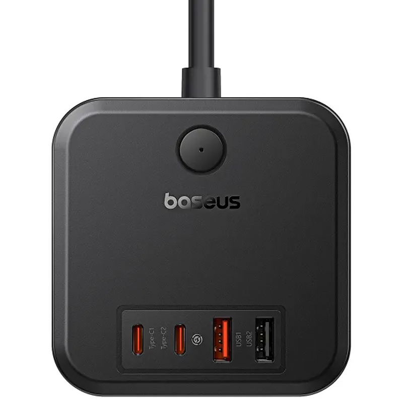 Подовжувач Baseus PowerCombo PD 30W + QC 3.0 (2×USB-A / 2×USB-C/2Socket) (1.5 м) (BPS30) Cluster Black