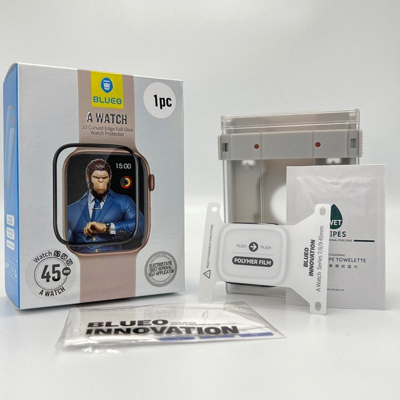 Полімерна 3D плівка Blueo High-Molecule для Apple Watch 7/8/9 45mm ( + аплікатор) Чорний