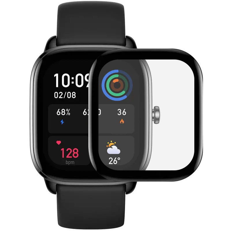 Полімерна плівка 3D (full glue) (тех.пак) для Xiaomi Amazfit GTS 4 mini Чорний