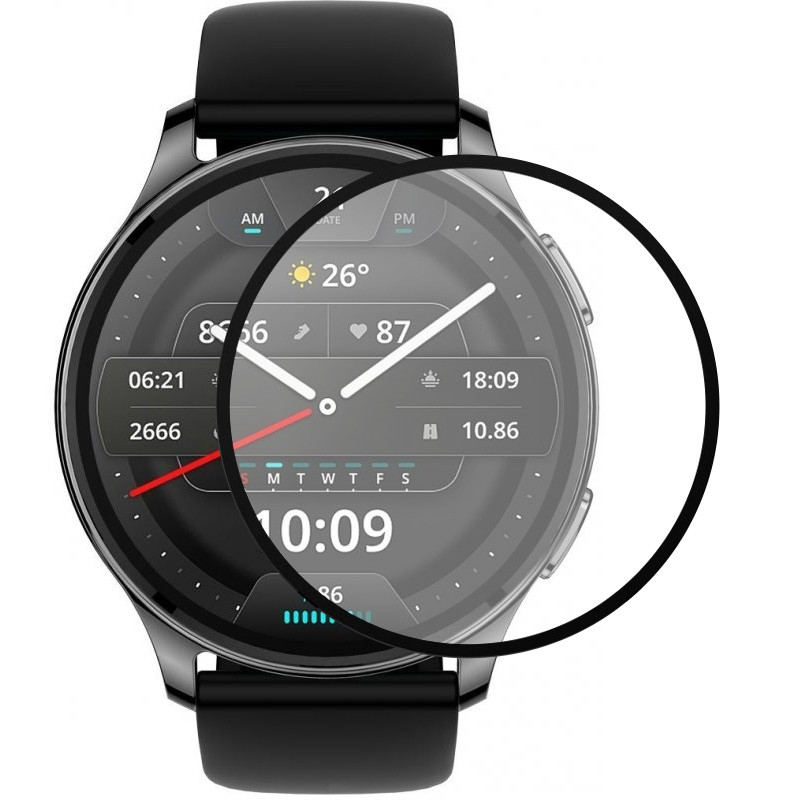 Полімерна плівка 3D (full glue) (тех.пак) для Xiaomi Amazfit Pop 3R Чорний