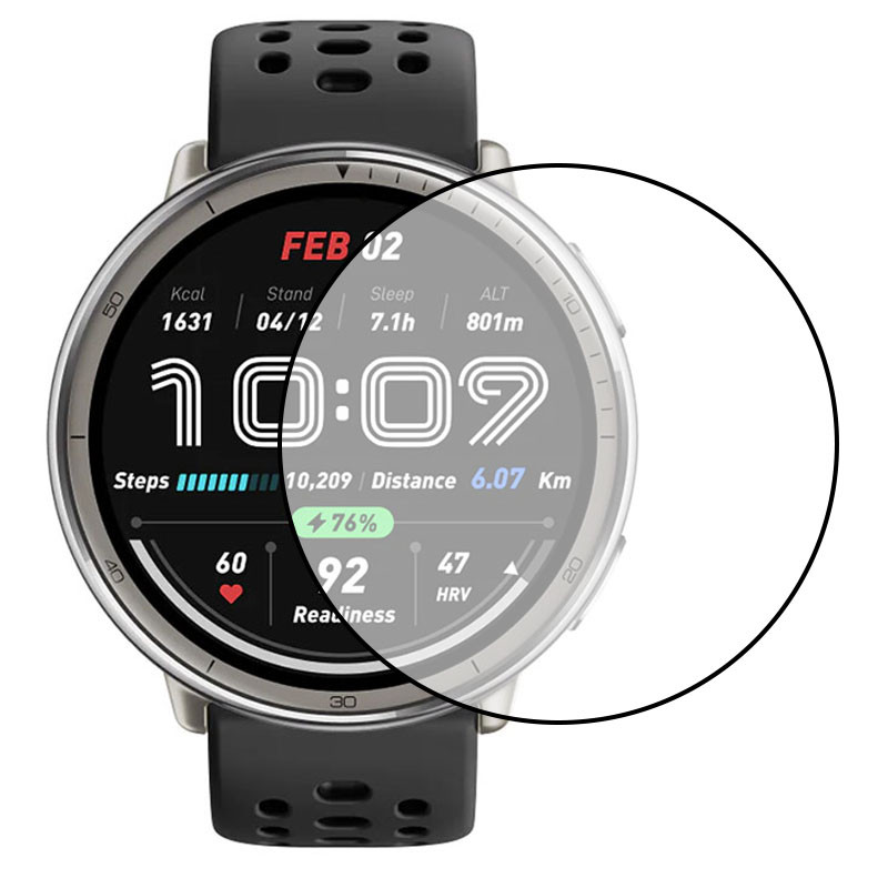 Полімерна плівка 3D (full glue) (тех.пак) для Xiaomi Amazfit Active 2 / 2R Чорний