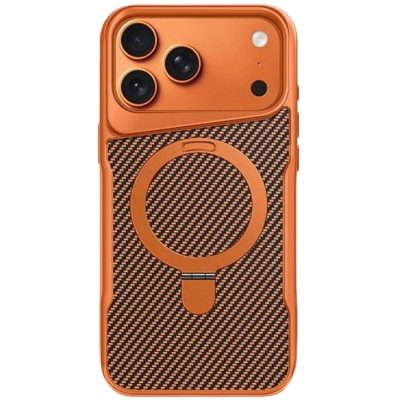 TPU + PC чохол Metal Buttons with Magnetic Fit Carbon Ring для Apple iPhone 17 Pro (6.3″)