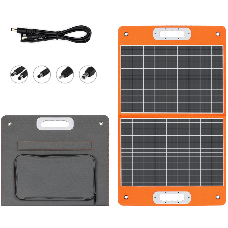 Портативна сонячна панель TSP-18V-60W Monocrystalline PD 45W + QC 3.0 (1×USB-A / 1×USB-C) Black