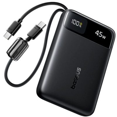 Портативний ЗП Power Bank Baseus EnerFill FC11 PD45W with cables 10000 mAh (E00310) Cosmic Black