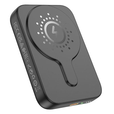 Портативний Захисна плівка Power Bank Hoco J117 Esteem PD 20W з Бездротовий зарядний пристрій 5000 mAh Black