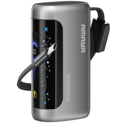 Портативний ЗП Power Bank Amaya F040C PD22.5W with display and cable 10000 mAh Gun Grey