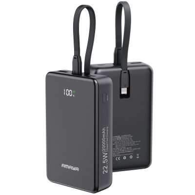Портативний ЗП Power Bank Amaya F230C PD22.5W with cable 20000 mAh Black
