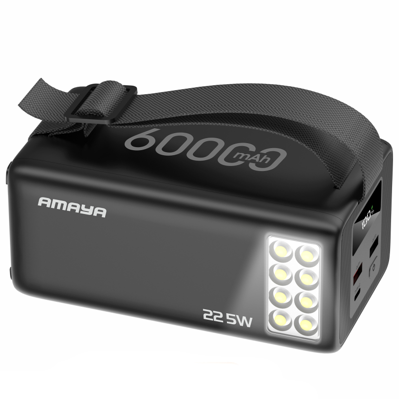 Портативний Захисна плівка Power Bank Amaya F600L PD22.5W flashlight 60000 mAh Black