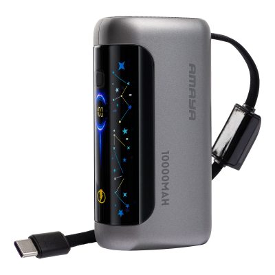 Портативний ЗП Power Bank Amaya F040C PD22.5W with display and cable 10000 mAh Gun Grey