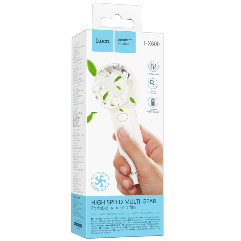 Портативний вентилятор Hoco HX600 handheld folding fan 1200 mAh