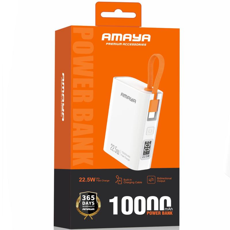 Портативний Захисна плівка Power Bank Amaya FD50 22.5W with display and cable 10000 mAh White