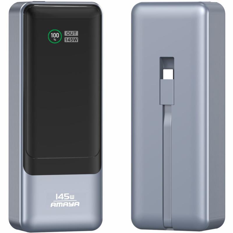 Портативний Захисна плівка Power Bank Amaya FD23 145W with display and cable 20000 mAh Gray