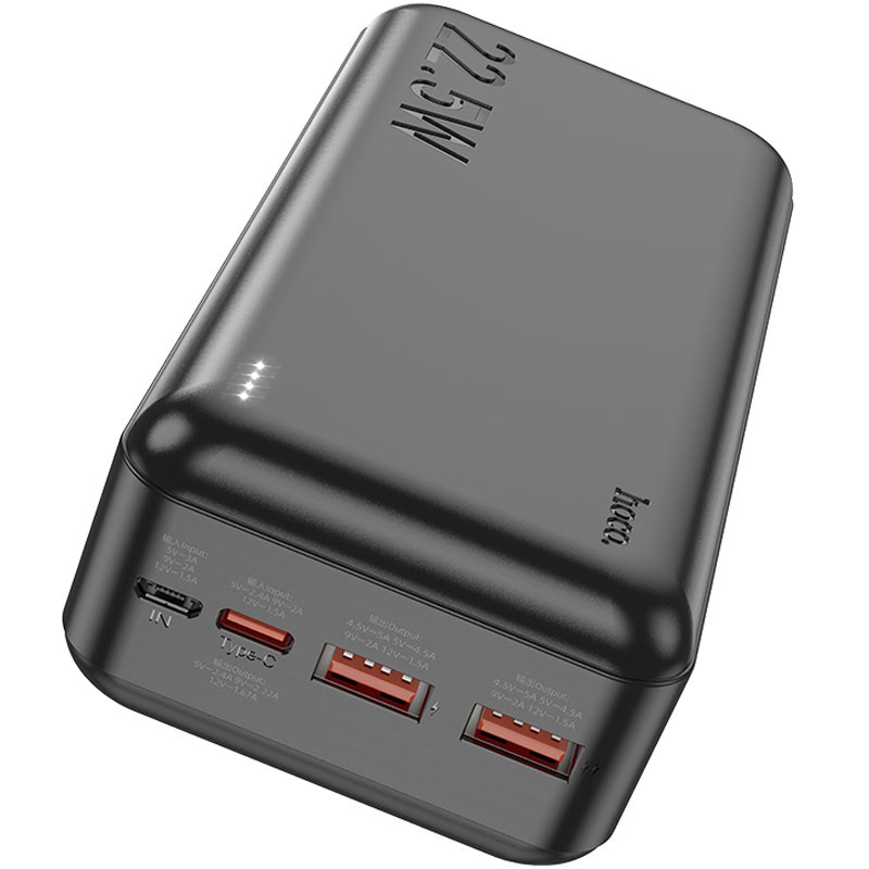 Портативний Захисна плівка Power Bank Hoco J101B Astute PD 20W + 22.5W 30000 mAh Чорний