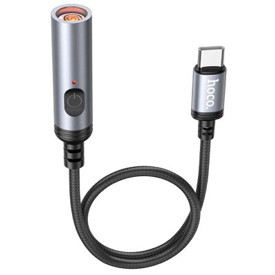 Портативний прикурювач запальничка Hoco UA30 USB-C Black