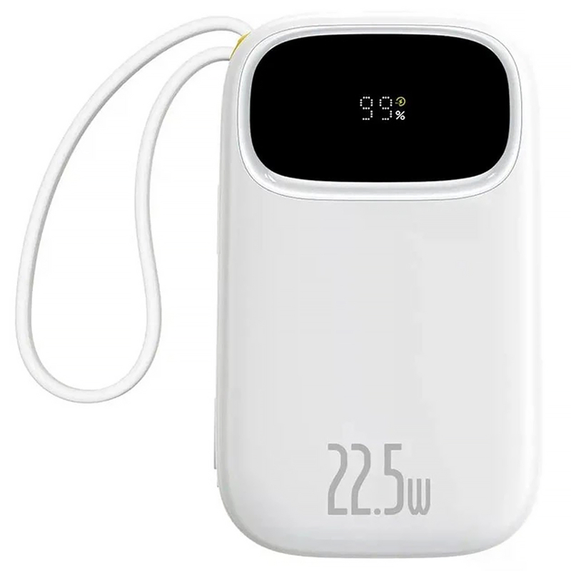 Портативний Захисна плівка Power Bank Baseus EnerFill FC31 PD22.5W with cables 20000 mAh (PPQD3) Moon White