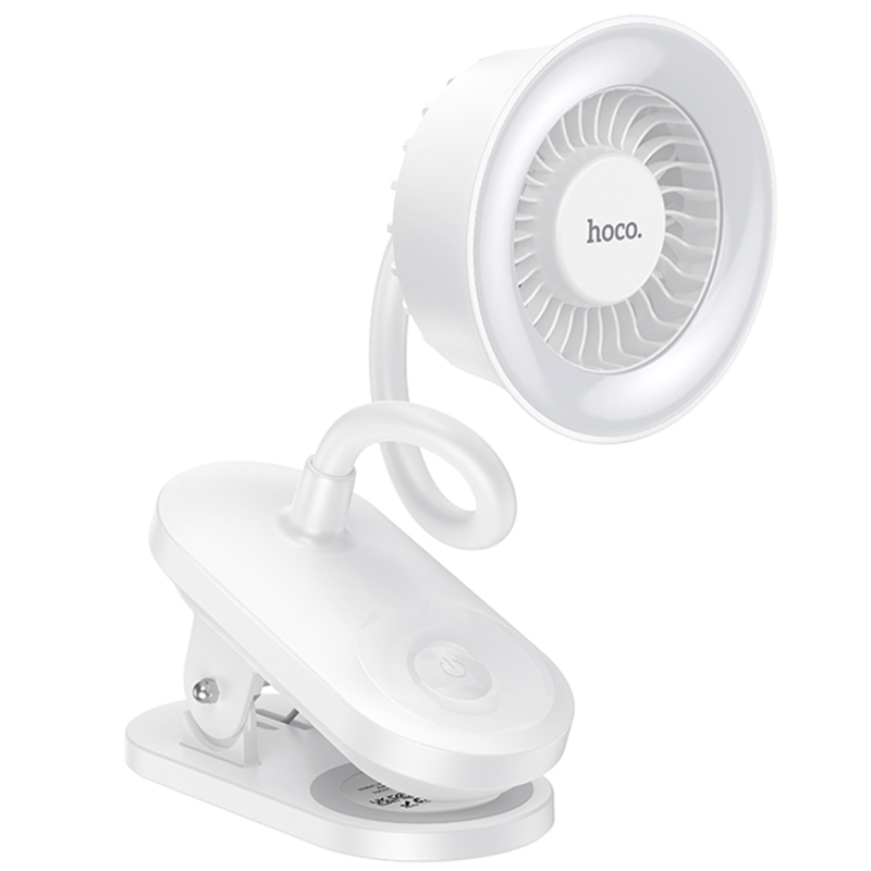 Портативний вентилятор Hoco HX610 handheld folding fan 1800 mAh White
