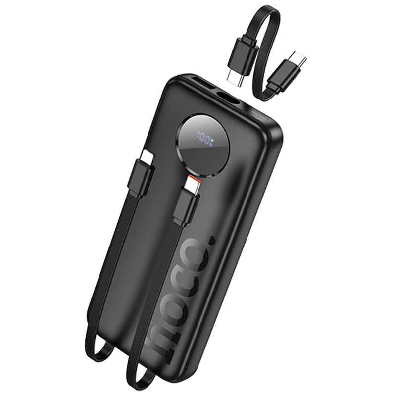 Портативний Захисна плівка Power Bank Hoco J132 Sabio 22.5W + PD 20W with 3 cables 10000 mAh Black