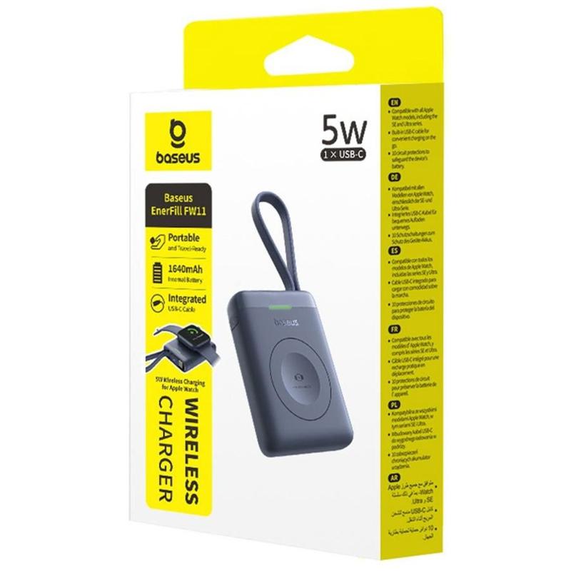 Портативний Захисна плівка Power Bank Baseus EnerFill FW11 for Apple Watch 5W 1640 mAh (E02053) Midnight