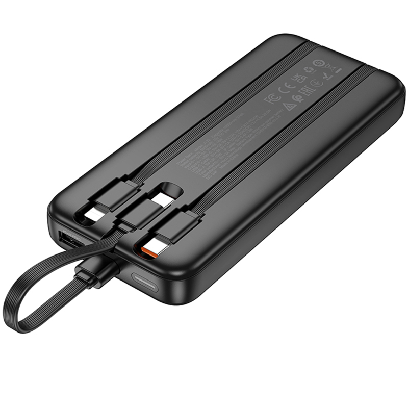 Портативний Захисна плівка Power Bank Hoco J132 Sabio 22.5W + PD 20W with 3 cables 10000 mAh Black