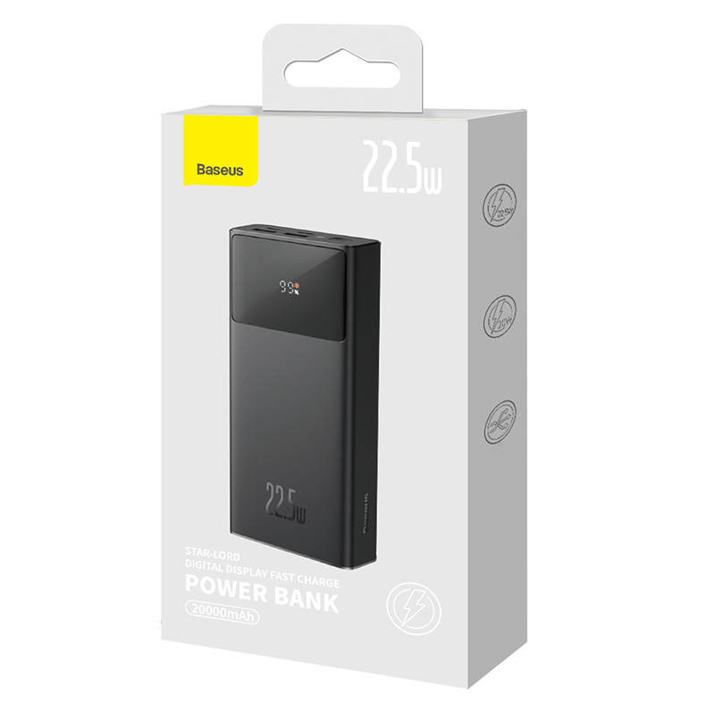 Портативний Захисна плівка Baseus Star-Lord Digital Display 22.5W 30000 mAh (PPXJ080101) Black