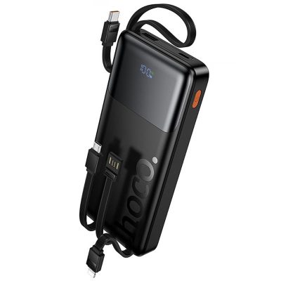Портативний Захисна плівка Power Bank Hoco J156 Founder 22.5W + PD 20W with 4 cables 10000 mAh Black