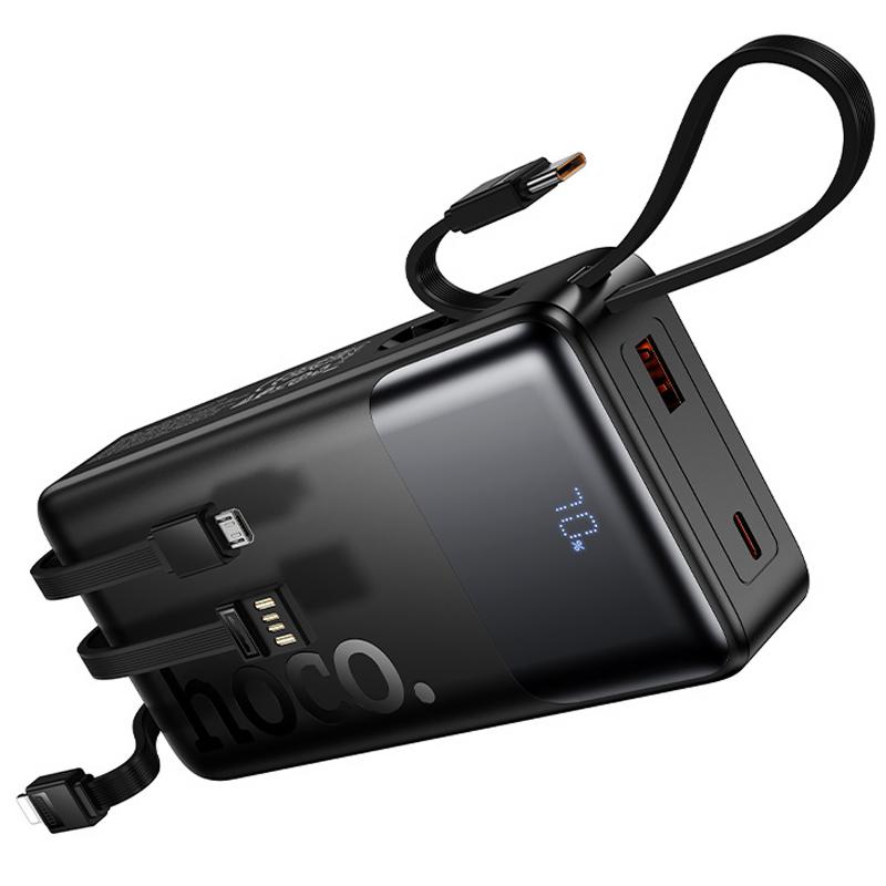 Портативний Захисна плівка Power Bank Hoco J156A Founder 22.5W + PD 20W with 4 cables 20000 mAh Black