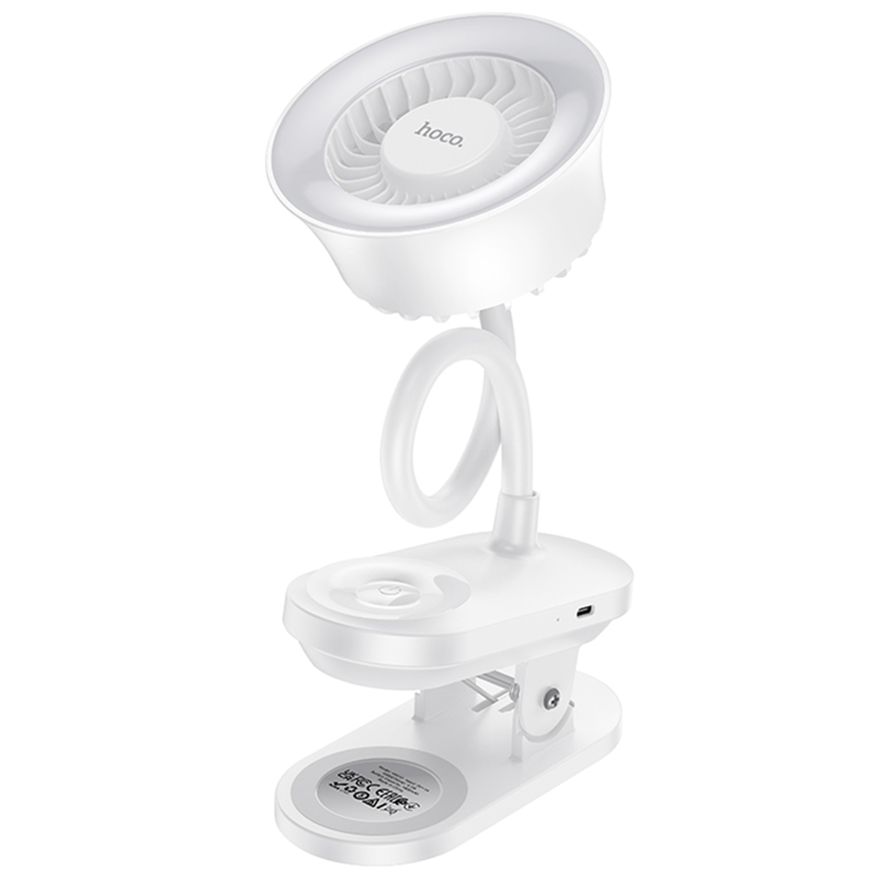 Портативний вентилятор Hoco HX610 handheld folding fan 1800 mAh White